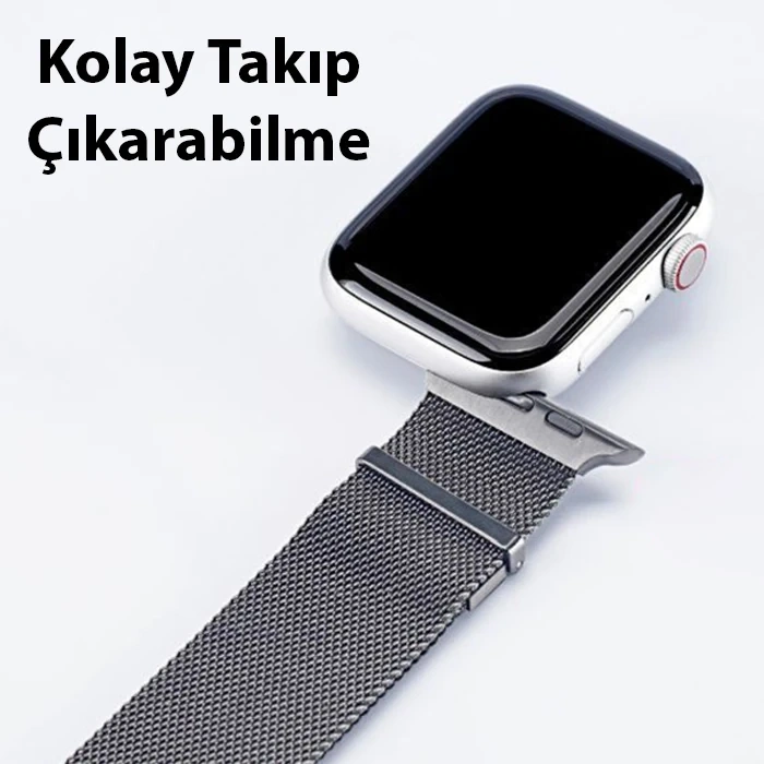 Dux Ducis Apple Watch 38/40/41MM için Milanese Premium Milano Loop Kayış Kordon-(5775)