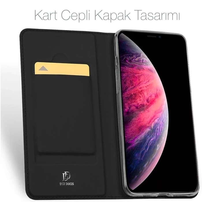 Dux Ducis iPhone 11 Pro Max 6.5inç Kılıf Kapaklı Flip Cover Kılıf SkinPro Series-(5775)
