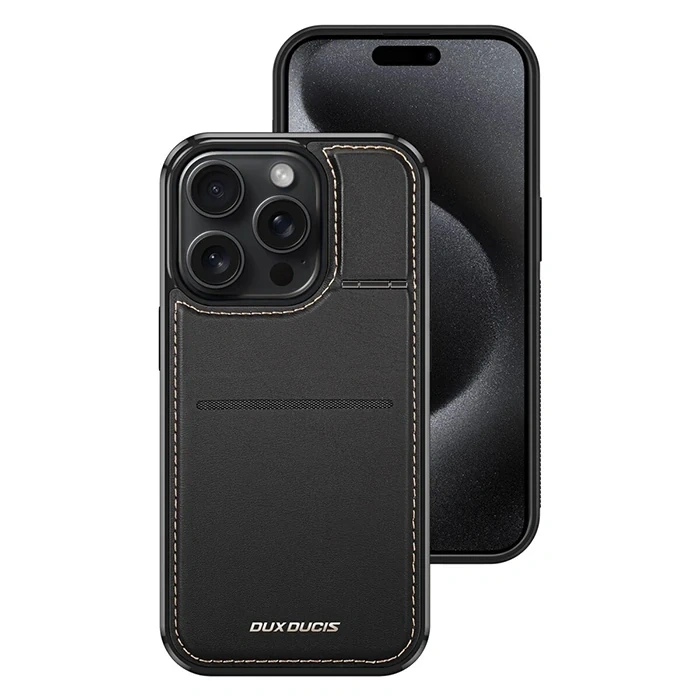 Dux Ducis iPhone 15 Pro Rafi Series MagSafe Premium Deri Kılıf-(5775)