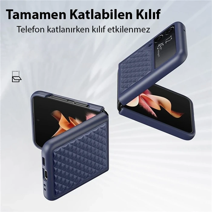 Dux Ducis Venice Series Samsung Galaxy Z Flip4 5G için Premium Deri Kılıf-(5775)