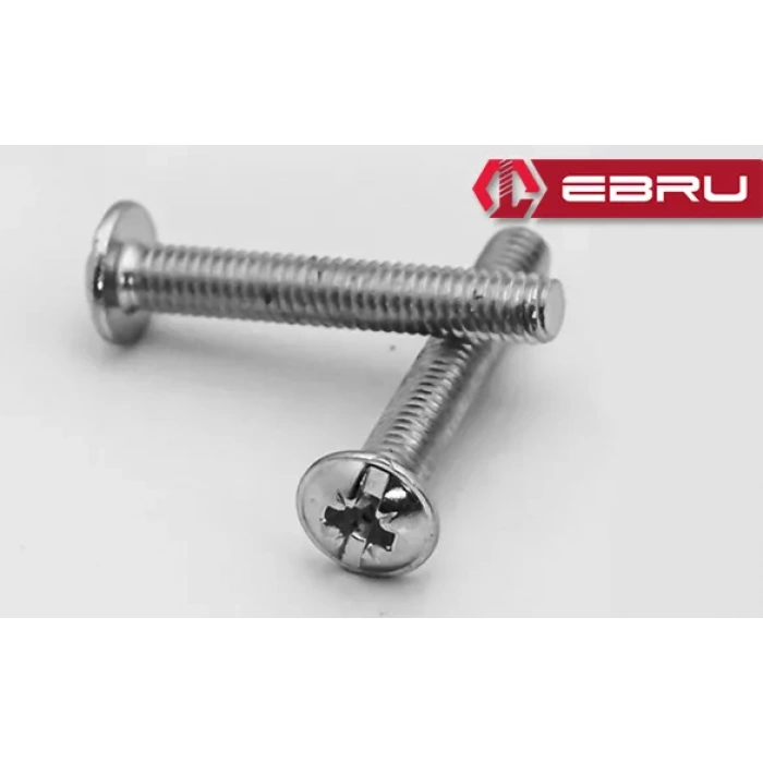 Ebru Yuvarlak Yıldız Başlı Rysb Kulp Vidası, Civata M4x22 - 50 Adet