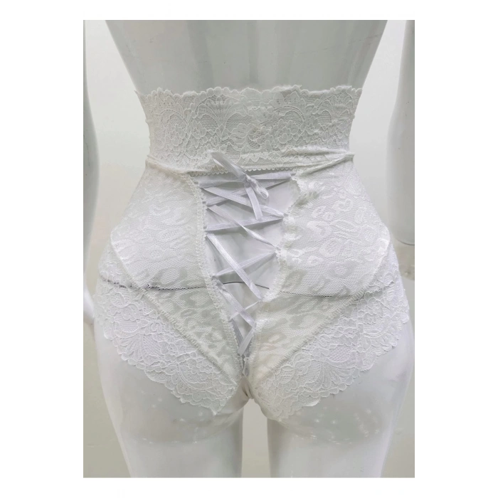 Ekru Dantelli Yüksek Bel Külot Venüs-k1012