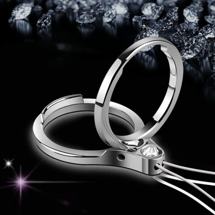 Elmas İşlemeli Standlı Yüzük Telefon Tutucu-(5775)