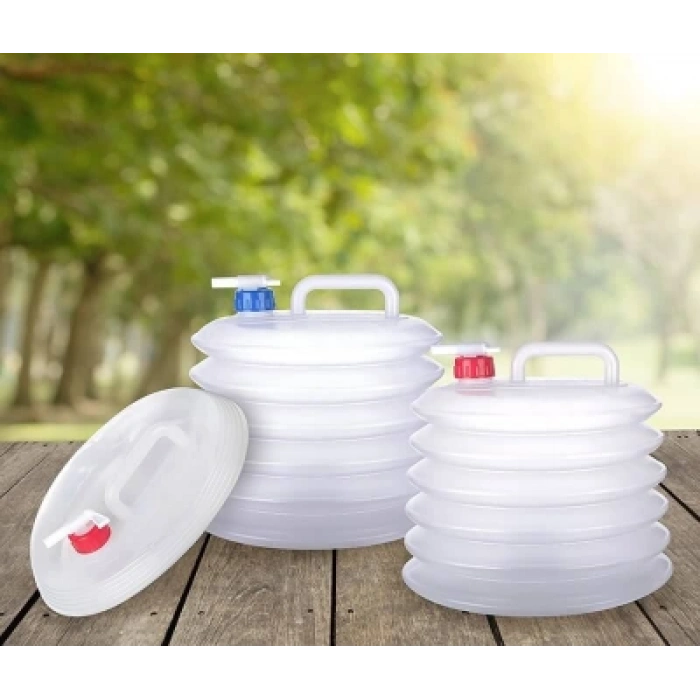 FDA AKORDİYON MUSLUKLU KATLANIR SU BİDONU 10 LT (4767)