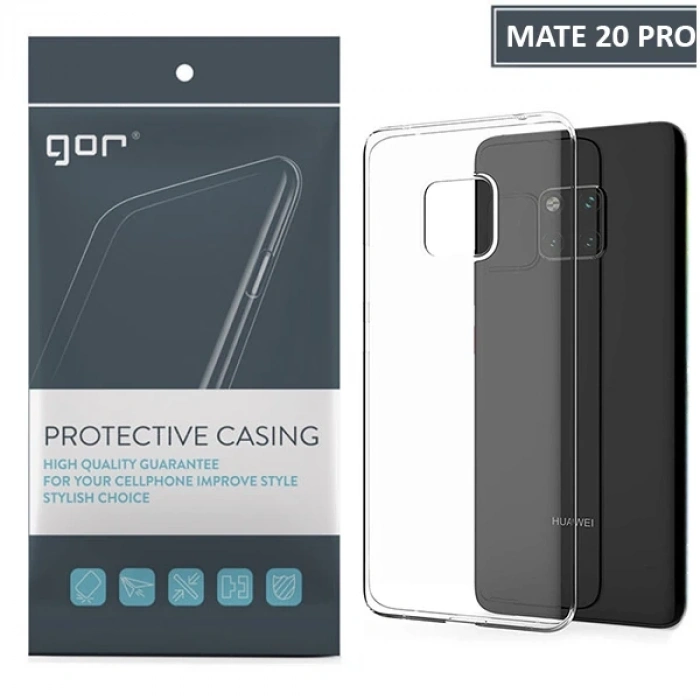 Gor Huawei Mate 20 Pro Kamera Korumalı Ultra Slim Soft Silikon Kılıf-(5775)