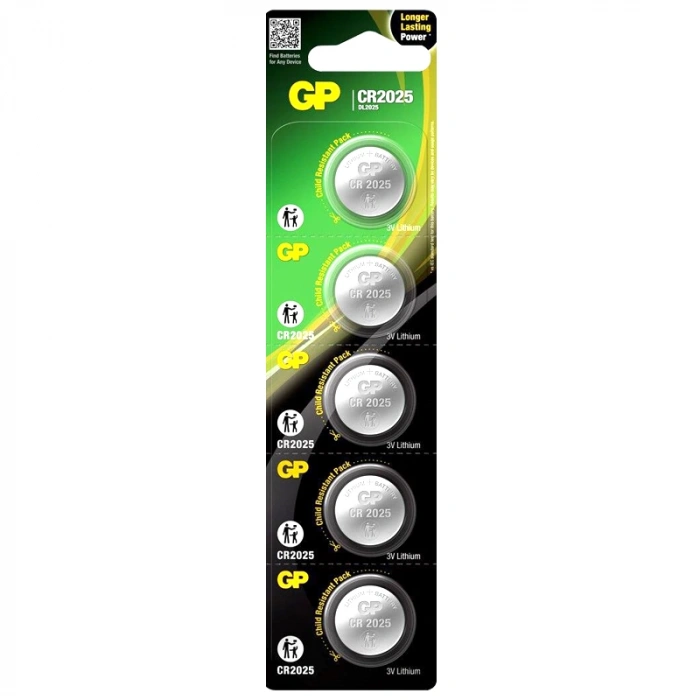 GP CR2025 3 VOLT LİTYUM PARA PİL 5Lİ PAKET GPCR2025-2CPU5 (GPPBL2025155) (4767)