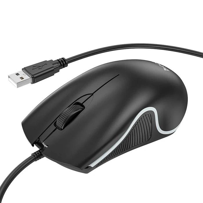 HOCO GM19 RGB LED Işıklı Gamer Oyuncu Kablolu Optik Mouse-(5775)