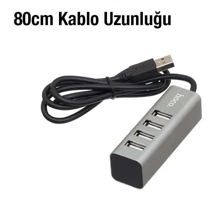 HOCO HB1 80cm Kablolu 4 Portlu USB Çoğaltıcı HUB Adaptör-(5775)