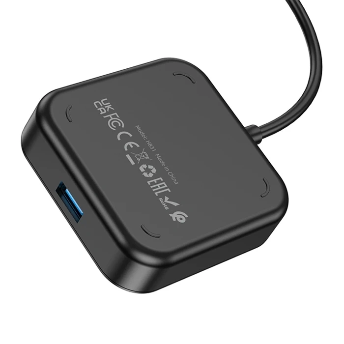 Hoco HB31 4in1 Type-C to 4x USB3.0 HUB Çevirici Dönüştürücü Adaptör 0.2m-(5775)