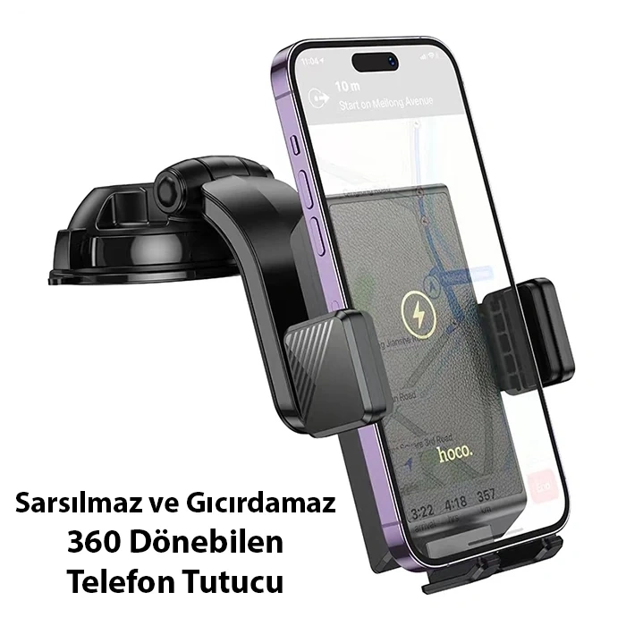 Hoco HW22 Torpido Üstü Wireless Kablosuz Şarj Araç Telefon Tutucu-(5775)
