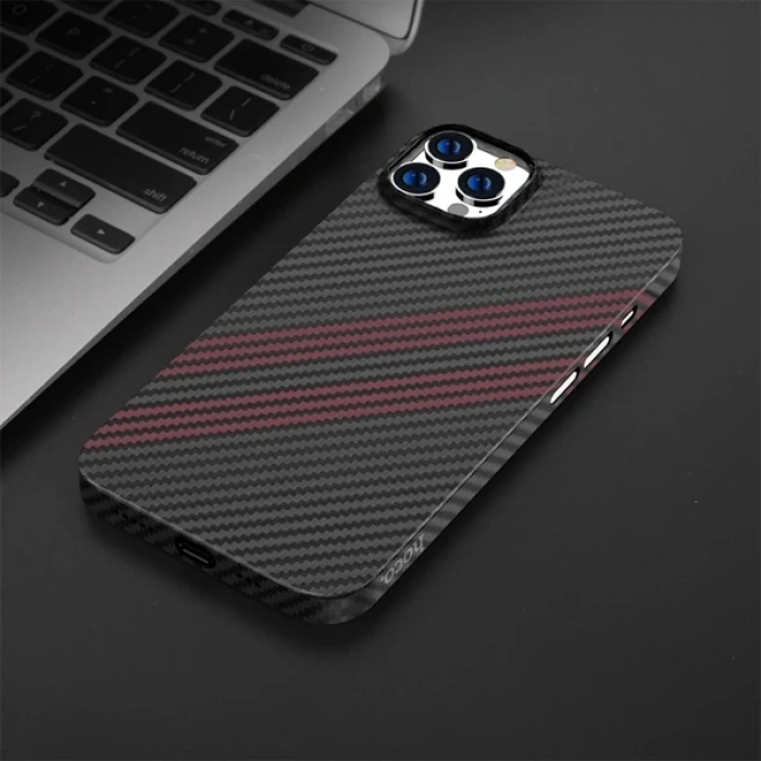Hoco iPhone 14 Pro 6.1 Kılıf Kevlar Texture Darbe Emici Telefon Kılıfı-(5775)