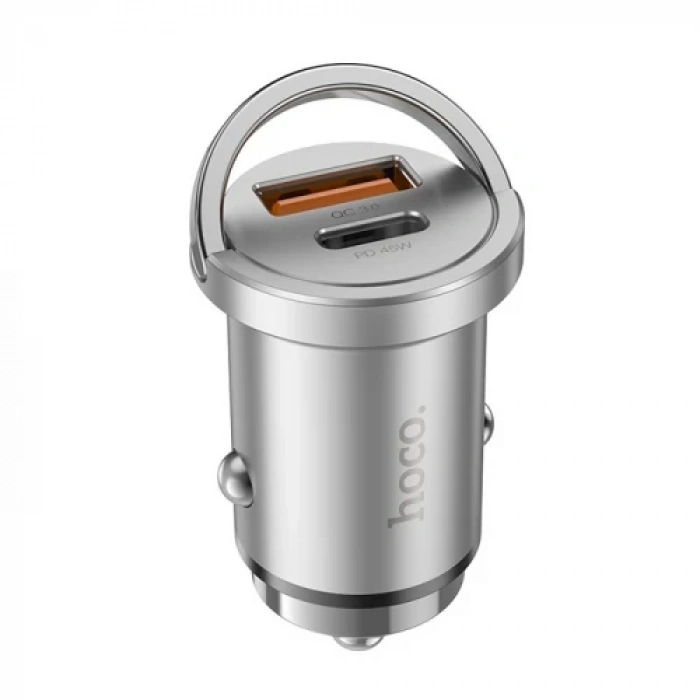 HOCO NZ10 Handy PD45W+QC3.0 Araç Şarj Başlığı Ve Type-C to Type-C Kablo-(5775)