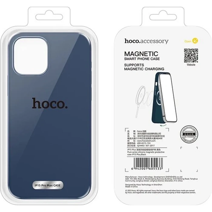 HOCO Pure Series iPhone 15 Pro Max Manyetik Silikon Kılıf-(5775)