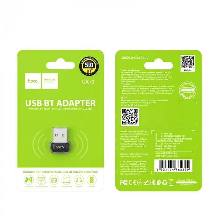 HOCO UA18 3.0Mbps USB Bluetooth 5.0 Adaptör-(5775)