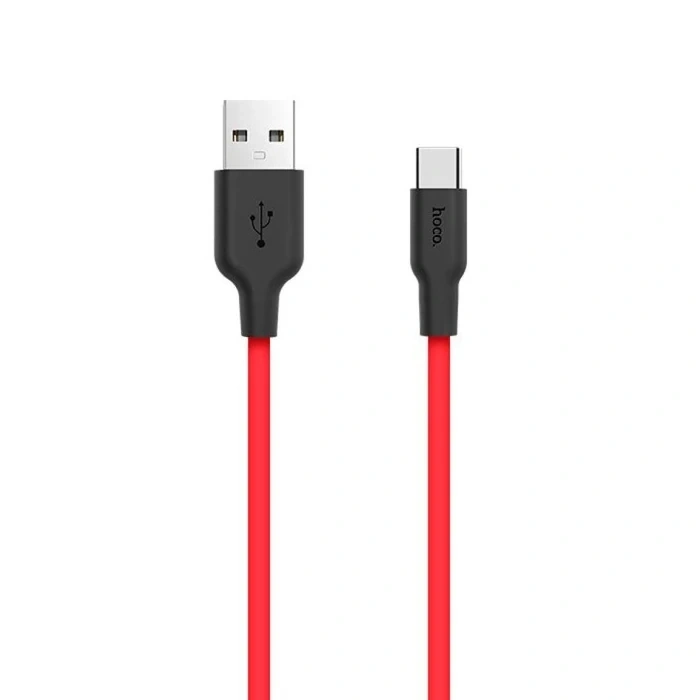 HOCO X21 USB to Type-C 3A Silikon Hızlı Şarj ve Data Kablosu-(5775)