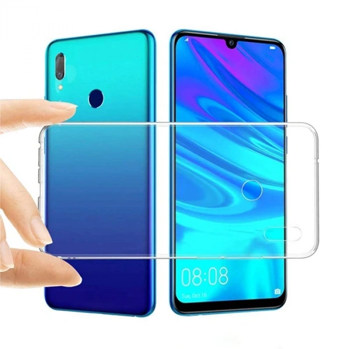 Huawei P Smart 2019 Kamera Korumalı Şeffaf Silikon Kılıf-(5775)