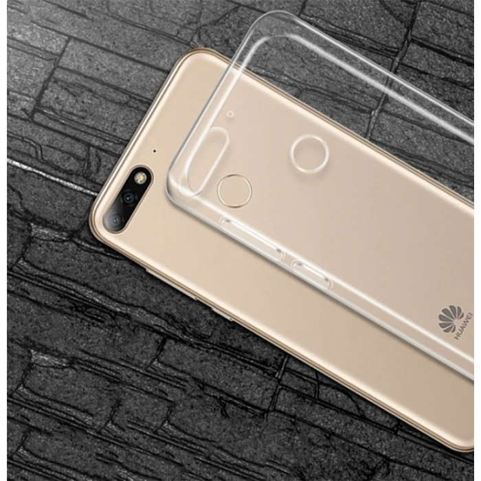 Huaweı Y9 2018 Şeffaf Soft Slim Fit Silikon Kılıf-(5775)
