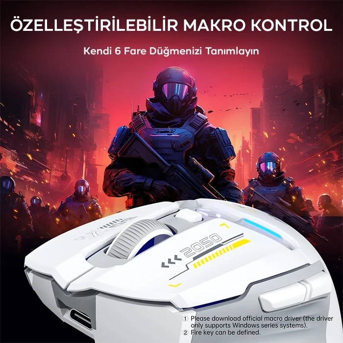 İNPHIC İN9 Kablosuz Oyun Faresi Gerçek Üç Modlu Bluetooth/Tip-CWired/2.4G Kablosuz mouse10000 DPl-(5775)