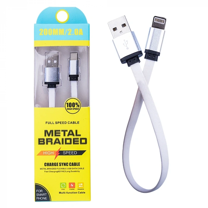 İPhone 13-12-11 8-7 20cm Kısa Şarj Usb Kablo-(5775)