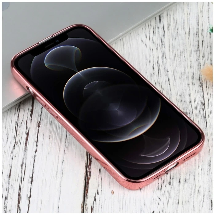 iPhone 13 Pro 6.1inç Lazer Kaplama Renkli Kenar Şeffaf Kılıf-(5775)