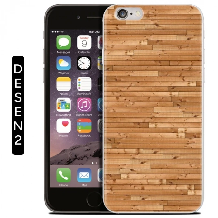 İPhone 7 PlusİPhone 8 Plus Mermer Desenli Soft Silikon Kılıf-(5775)