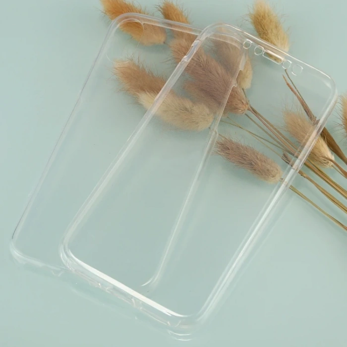 İphone X Xs 360 Koruma Şeffaf Silikon Kılıf-(5775)