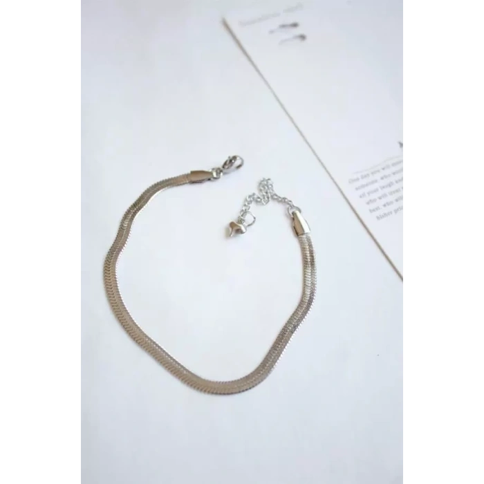 İtalyan Zincir Halhal - Gümüş