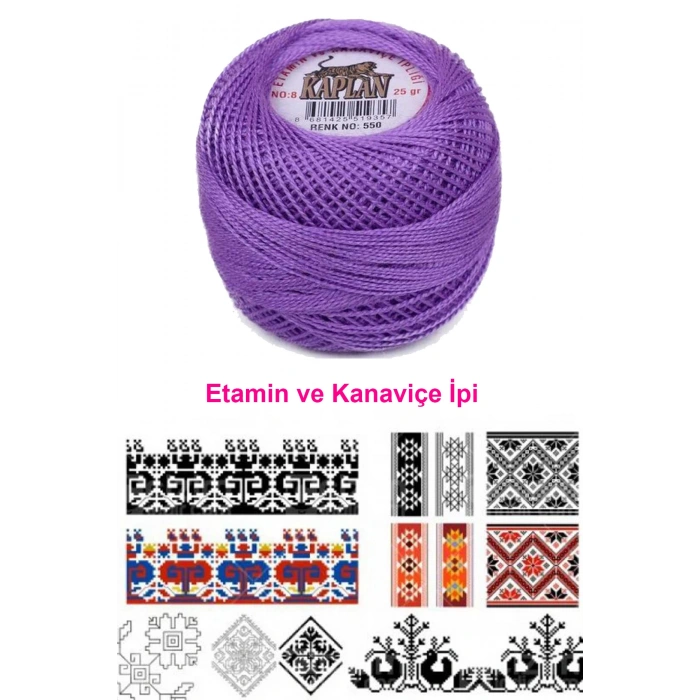 Kaplan Etamin Ve Kanaviçe İpi 8 No Kod/Renk: 550 - Royaleks