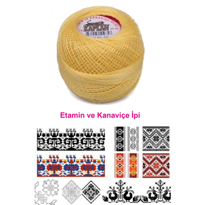 Kaplan Etamin Ve Kanaviçe İpi 8 No Kod/Renk: 742 - Royaleks