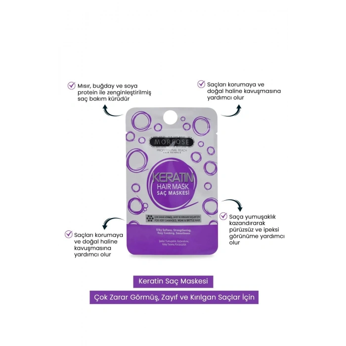 Keratin Saç Maskesi 25 ML (24 ADET) - Yıpranmış Saçlar İçin - mrfs