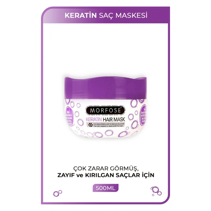 Keratin Saç Maskesi 500 ML  - Yıpranmış Saçlar için - mrfs