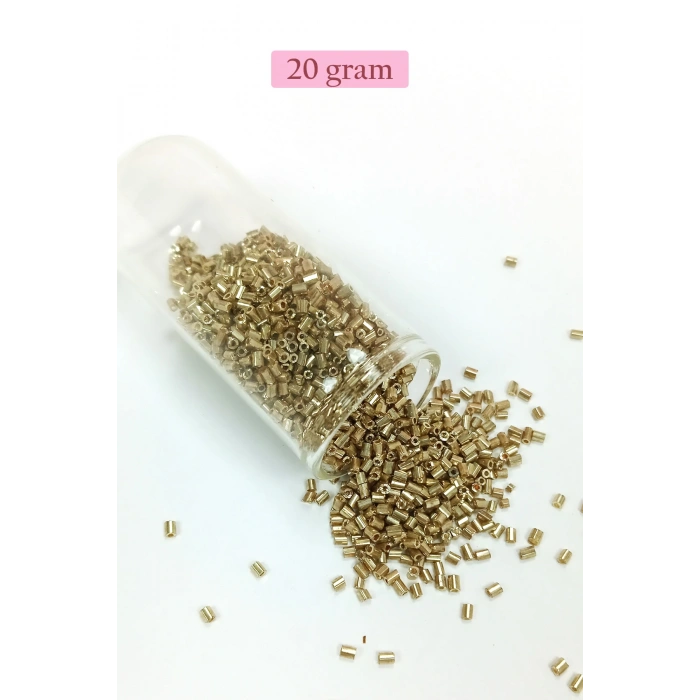 Kesme Cam Boncuk 2mm - 20 Gram - Gold -BNC308