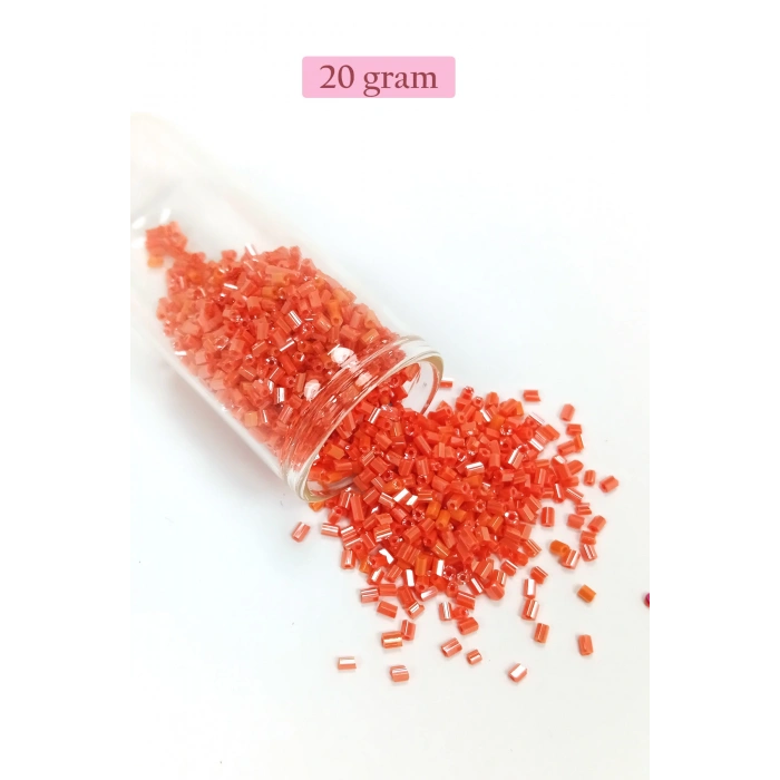 Kesme Cam Boncuk 2mm - 20 Gram - Mercan Kırmızı -BNC310