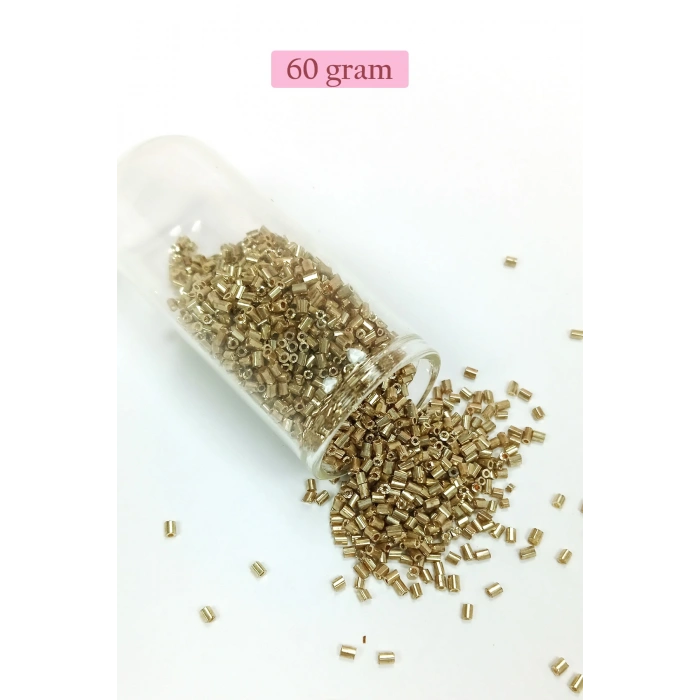 Kesme Cam Boncuk 2mm - 60 Gram - Gold - BNC356