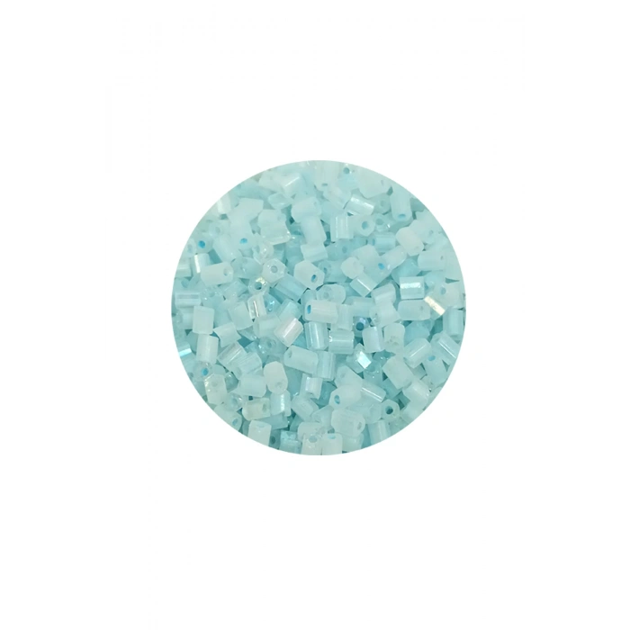 Kesme Cam Boncuk 2mm - 60 Gram - Maz Buz Mavi - BNC369