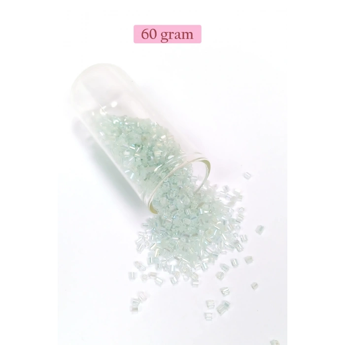 Kesme Cam Boncuk 2mm - 60 Gram - Şeffaf Beyaz - BNC368