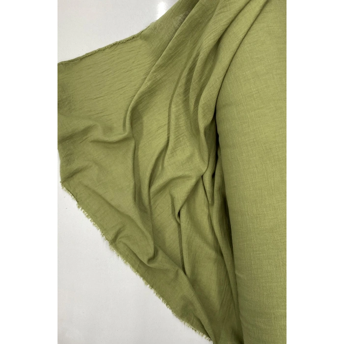 Keten Kumaş - Organik Kumaş - Perde Kumaşı - Ince Keten - Kıyafet Için Kumaş Örtü Haki Yeşil 82