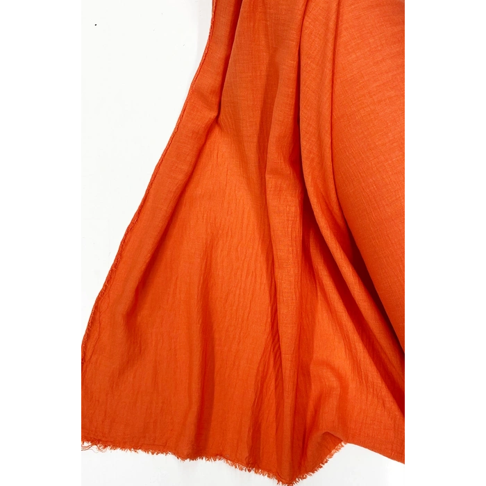 Keten Kumaş - Organik Kumaş - Perde Kumaşı - Ince Keten - Kıyafet Için Kumaş Örtü Turuncu 7