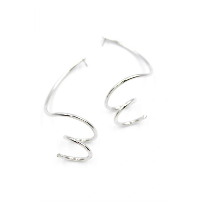 Kıvrımlı Küpe - Gümüş