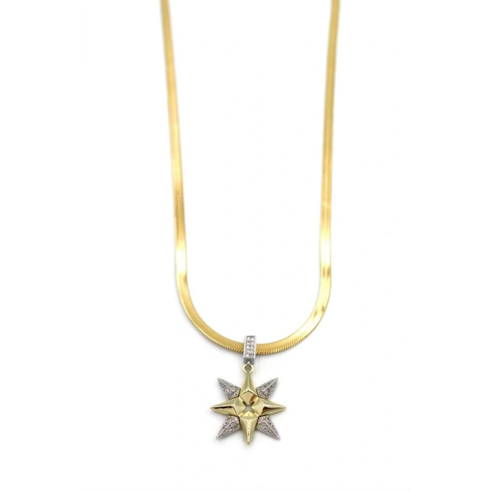 Kuzey Yıldızı İtalyan Zincir Kolye - Altın