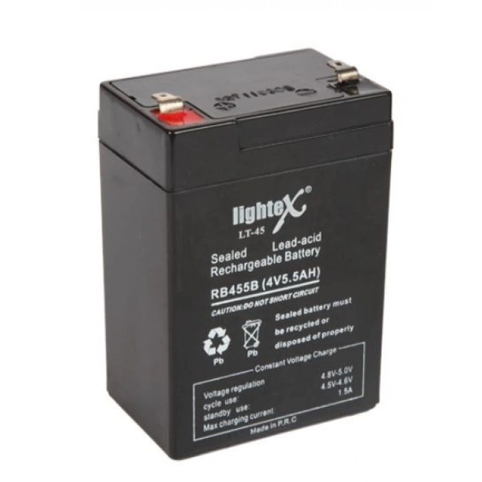 LIGHTEX LT-45N 4 VOLT - 5 AMPER KURU AKÜ (IŞILDAK AKÜSÜ) (4767)