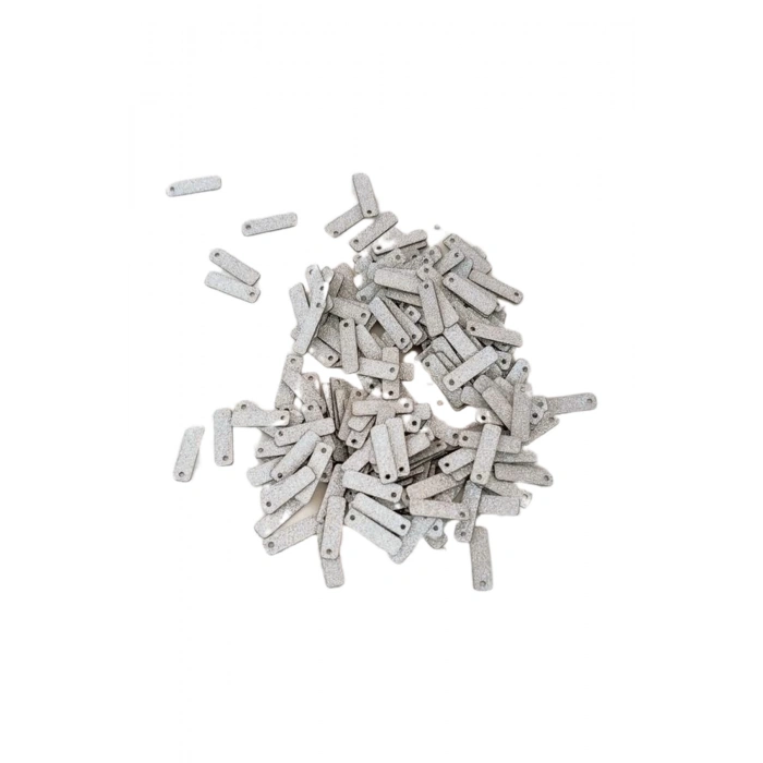 Mat Beyaz 15 x 5 mm Dantel Oya Yazma Halhal Abiye Lazer Kesim Pul 200 adet / 8 gram