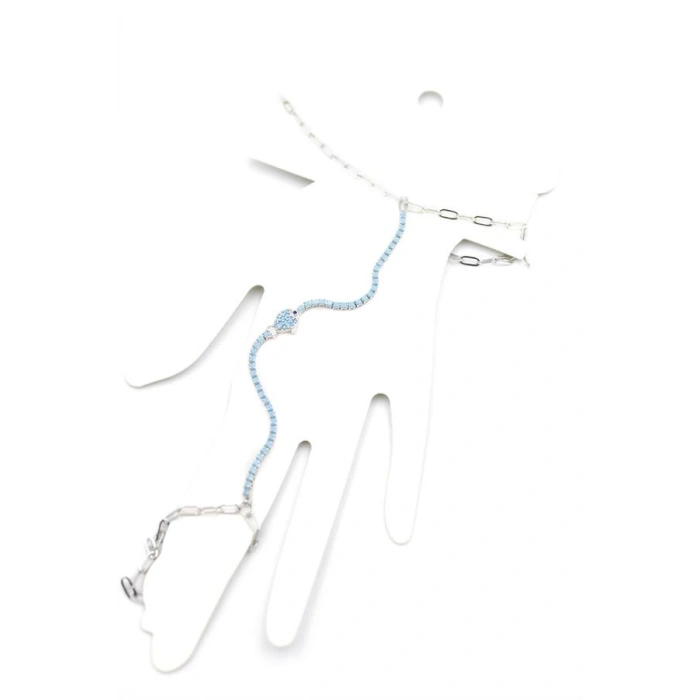 Mavi Taşlı Balık Şahmeran - Gümüş