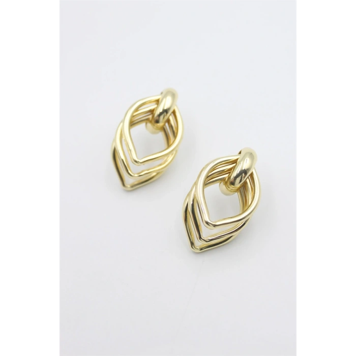 Metal Halka Küpe - Altın