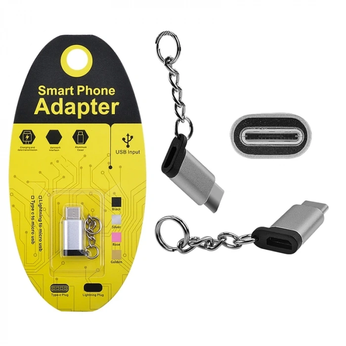 Mikro USB to Type C Dönüştürücü Çevirici Anahtarlıklı Başlık-(5775)