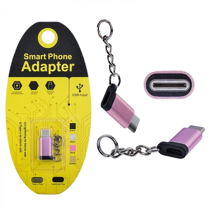 Mikro USB to Type C Dönüştürücü Çevirici Anahtarlıklı Başlık-(5775)