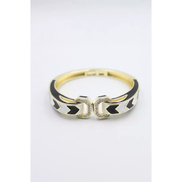 Mineli Kelepçe Bilezik - Altın