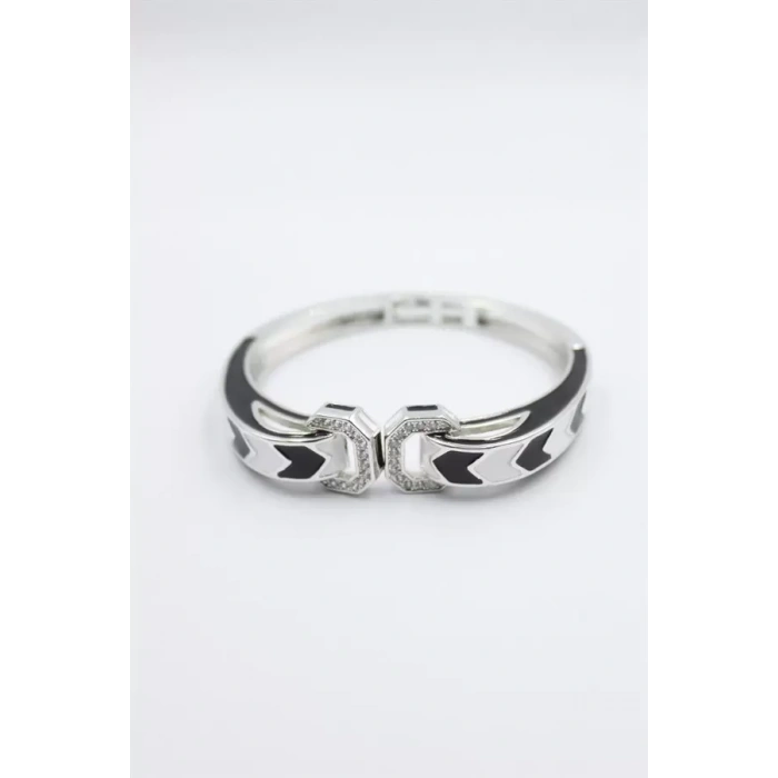 Mineli Kelepçe Bilezik - Gümüş