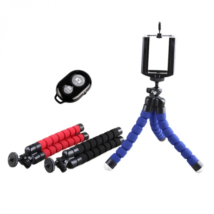 Mini Tripod Selfie Masa Üstü Stand + Bluetooth Kumanda-(5775)