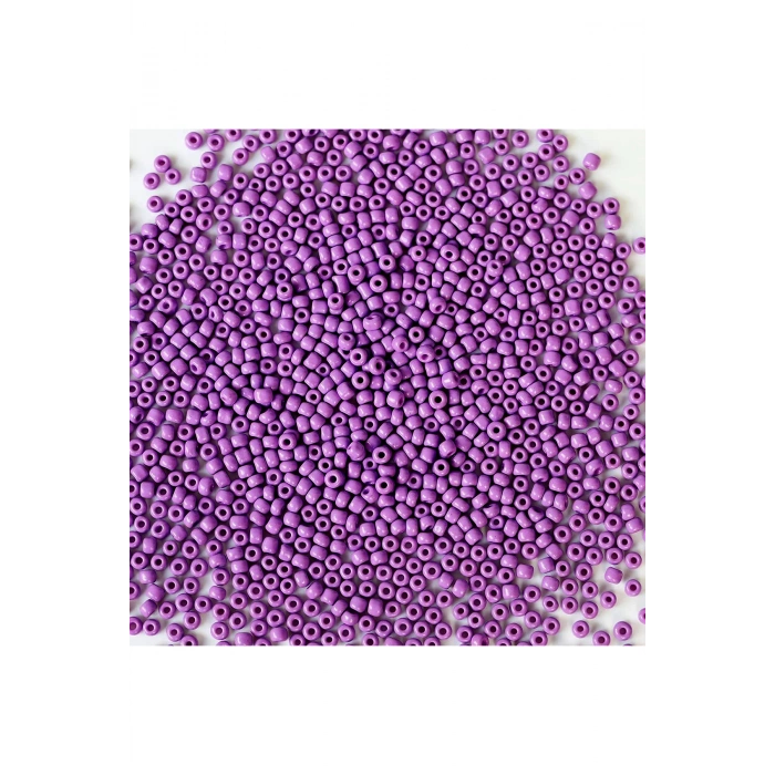 Mor Renk 4 mm Yaklaşık 220 adet/20 gram Cam Boncuk Oya Yazma Bileklik ve Kolye